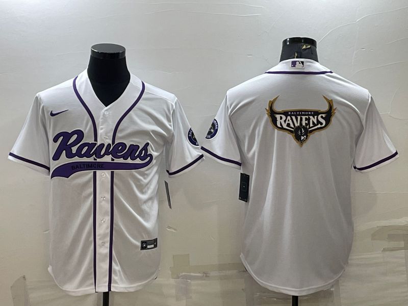 Men Baltimore Ravens Blank White 2022 Nike Co branded NFL Jerseys->new orleans saints->NFL Jersey